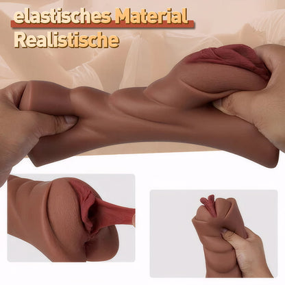 Nyx - Lebensechte Taschenmuschi, weiches und haltbares Material, realistisch strukturierte Vagina und enger Anus, 2-in-1-Löcher