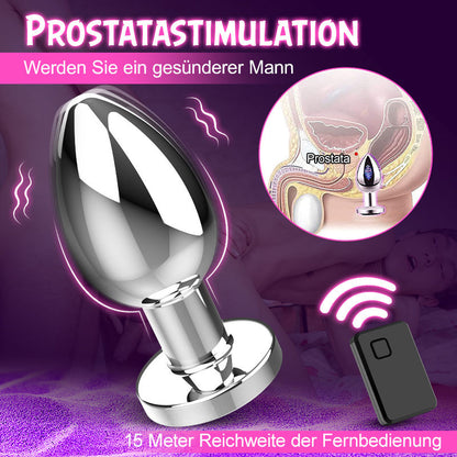 Analvibrator mit Metallgehäuse und 10 Vibrationsmodi für Männer und Frauen