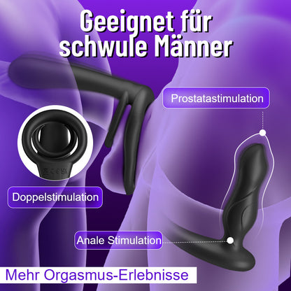 Doppelte Penetration  Doppelte Vibration  Paarvibrator mit Sperma-Ringverschluss