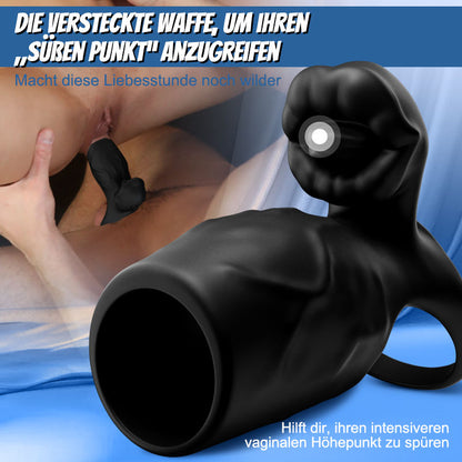 【Versand am 20. Juni】Titan - 9 Vibrationen  Simulierte Penis-Textur  Hoden- & Penis-Doppel-Schamring  Paar-Sexspielzeug
