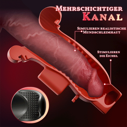 Verzauberung - 9 Vibrationen 4 Saugungen Klammernde Saugung Oralsimulation Männer-Masturbator