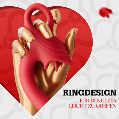 Vibrator mit 7 Vibrationsfrequenzen und Zungenleckfunktion, Fingerring-Design für einfaches Halten