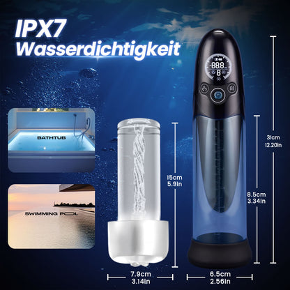 BathFun - Professionelle Penis-Pumpe Leistungsstarkes Vakuum  Vollständig wasserdicht  Intelligente Trainingsfunktion
