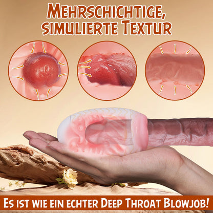 S-HANDE Realistischer Oralsex Tragbarer eiförmiger manueller Masturbator Orgasmusbegleiter für Zuhause und unterwegs